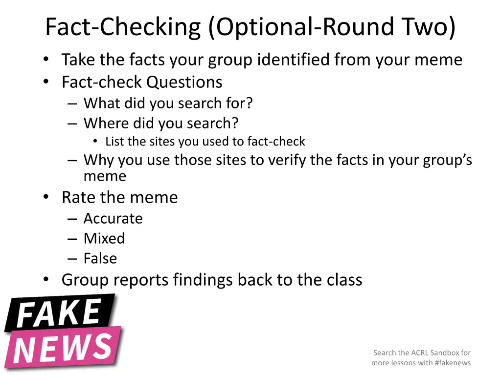 fact checking optional round two take the facts