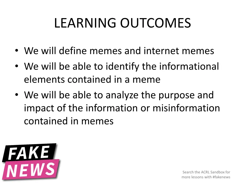 learning outcomes