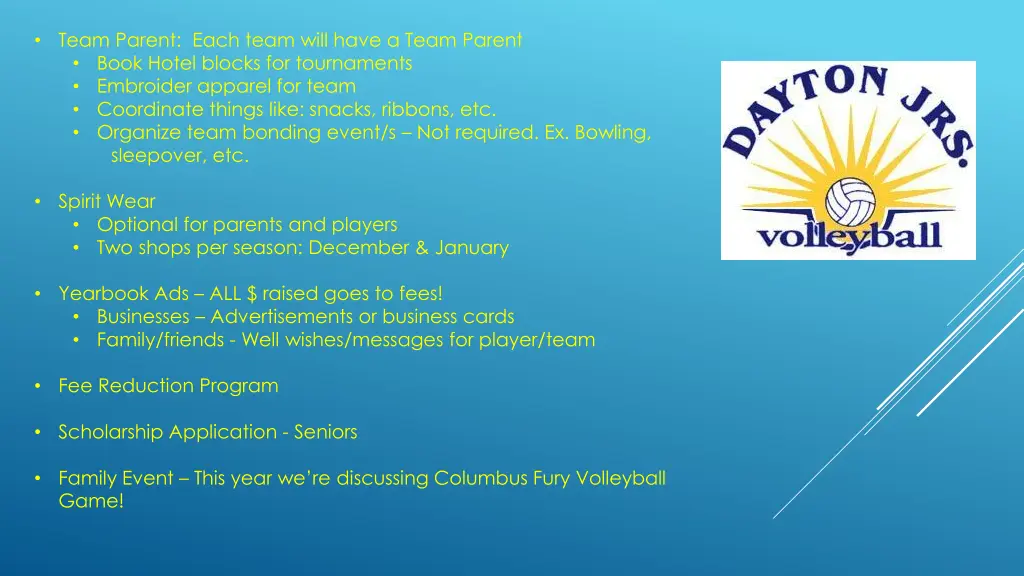 team parent each team will have a team parent