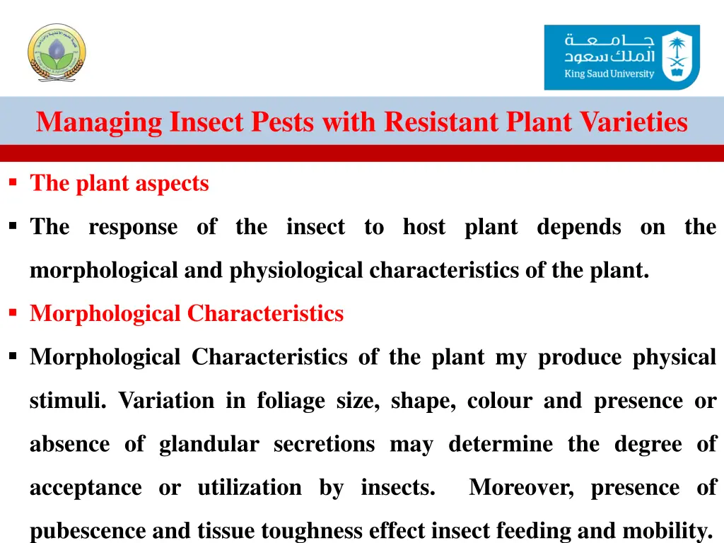 managing insect pests with resistant plant 10
