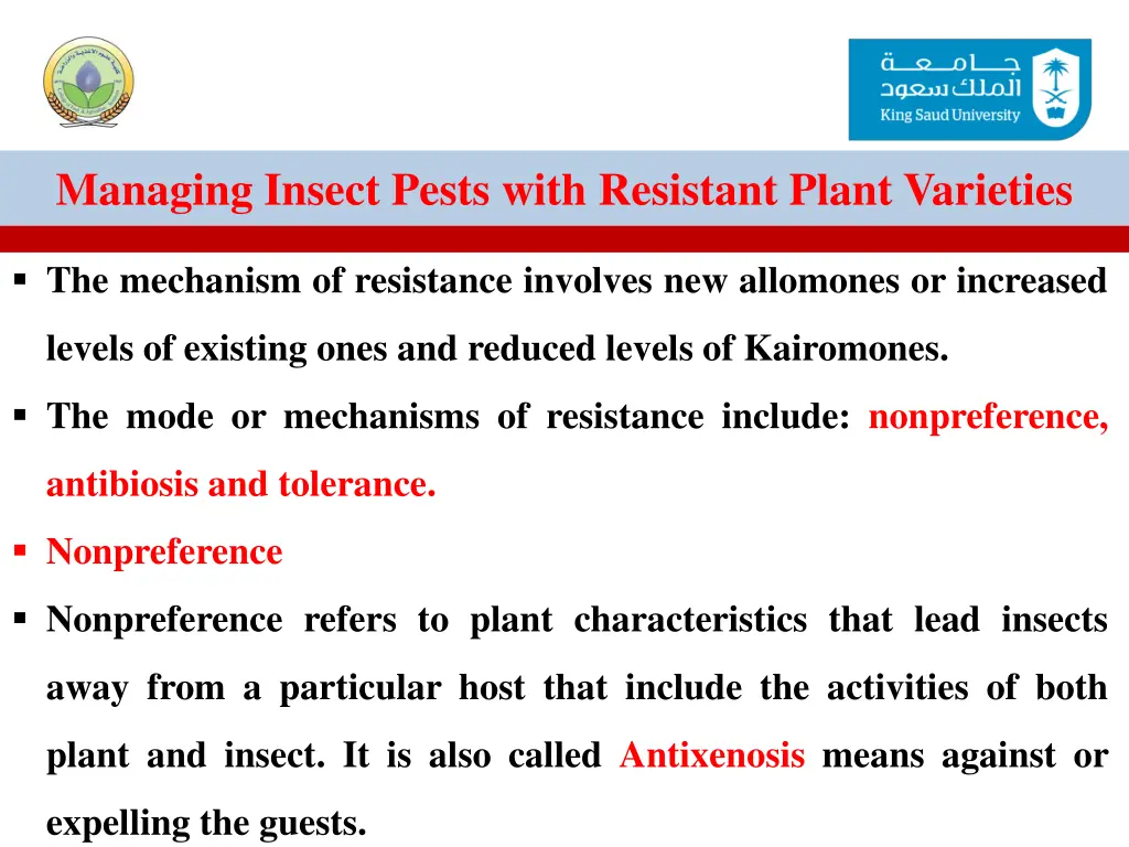 managing insect pests with resistant plant 16