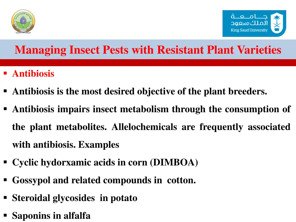 managing insect pests with resistant plant 21