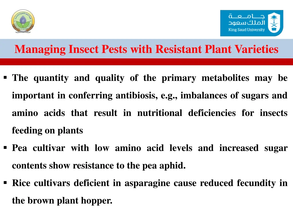 managing insect pests with resistant plant 22