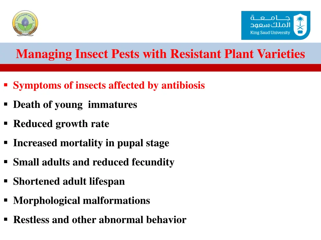 managing insect pests with resistant plant 23