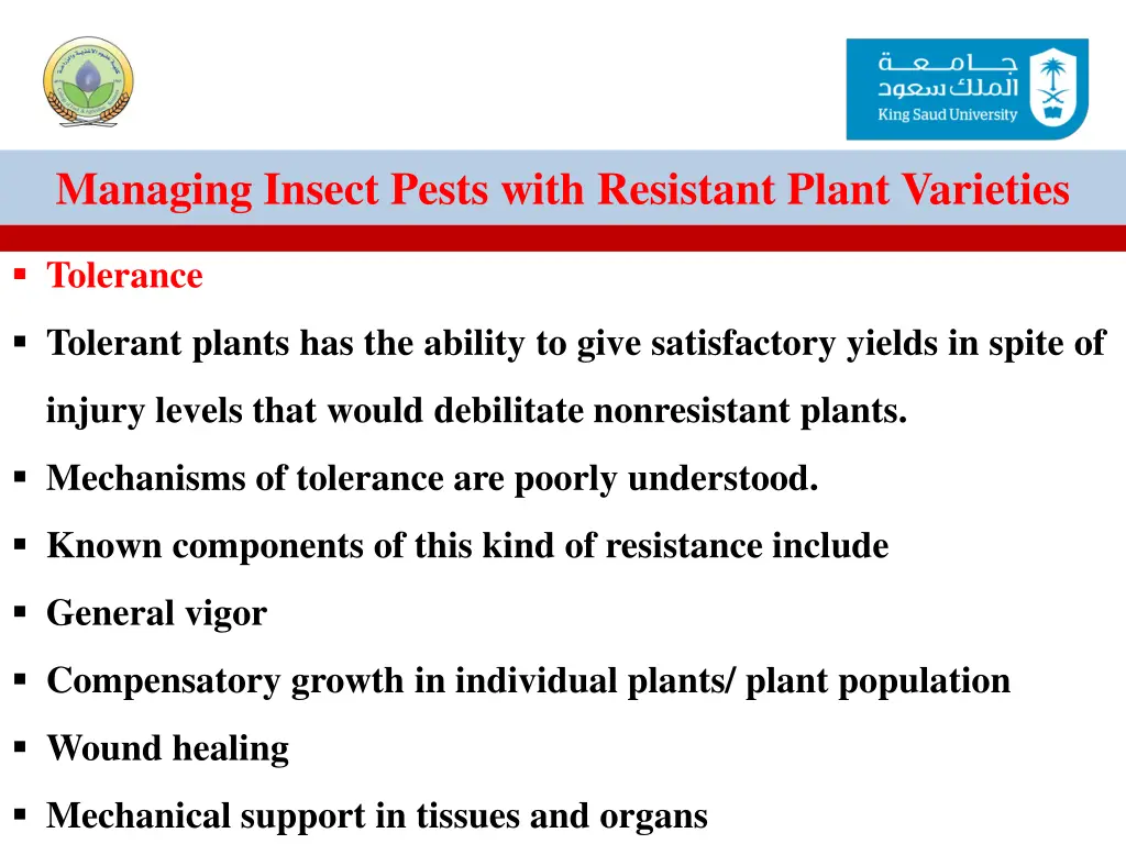 managing insect pests with resistant plant 24