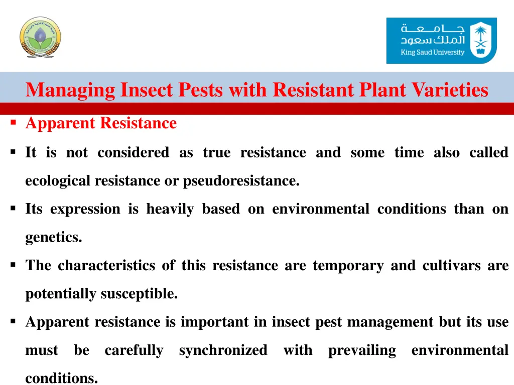 managing insect pests with resistant plant 27