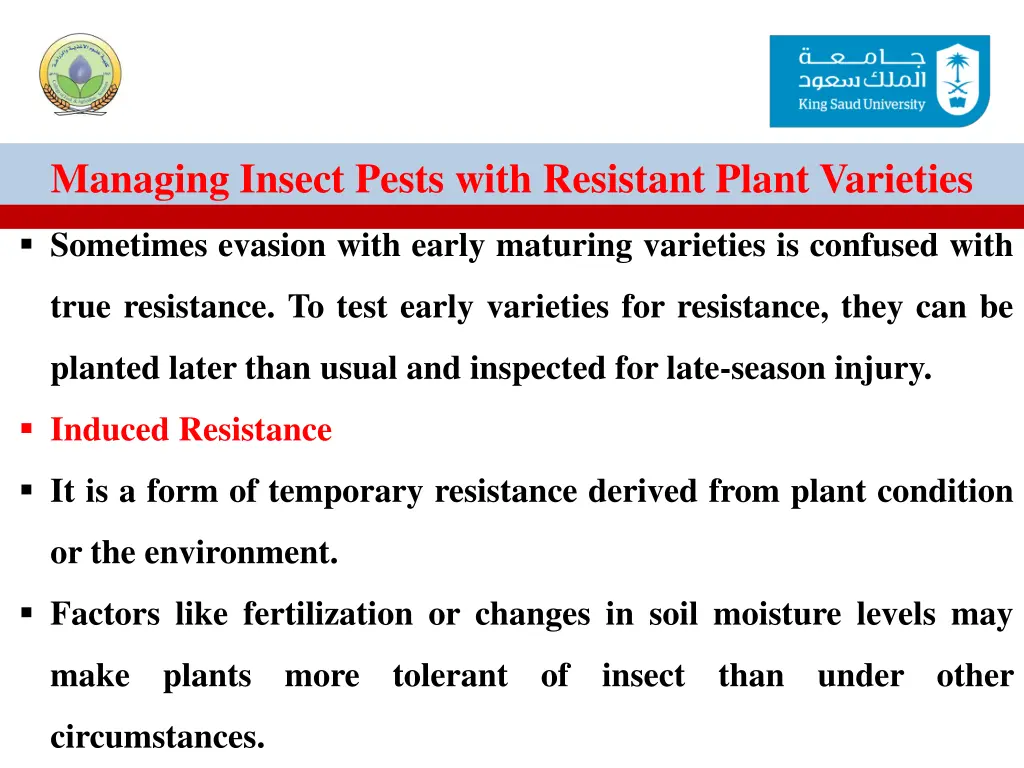 managing insect pests with resistant plant 29
