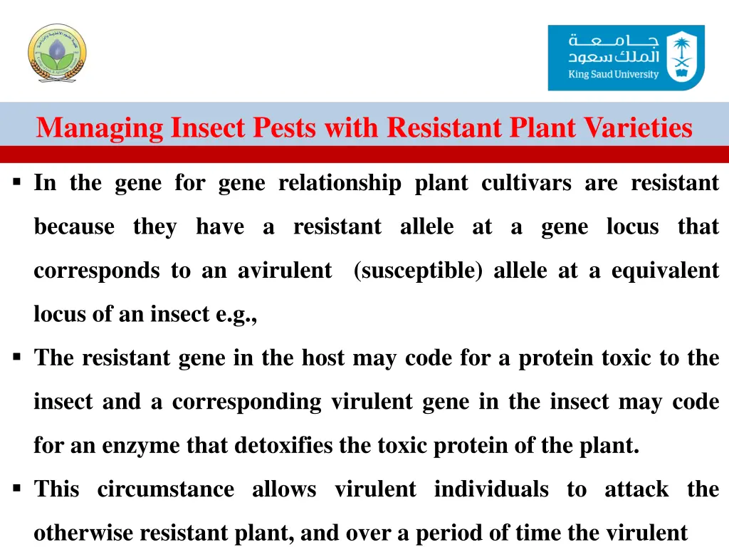 managing insect pests with resistant plant 34
