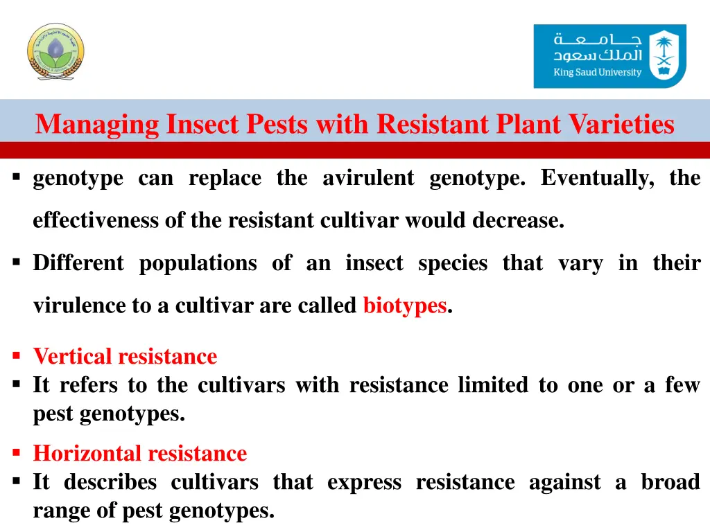 managing insect pests with resistant plant 35