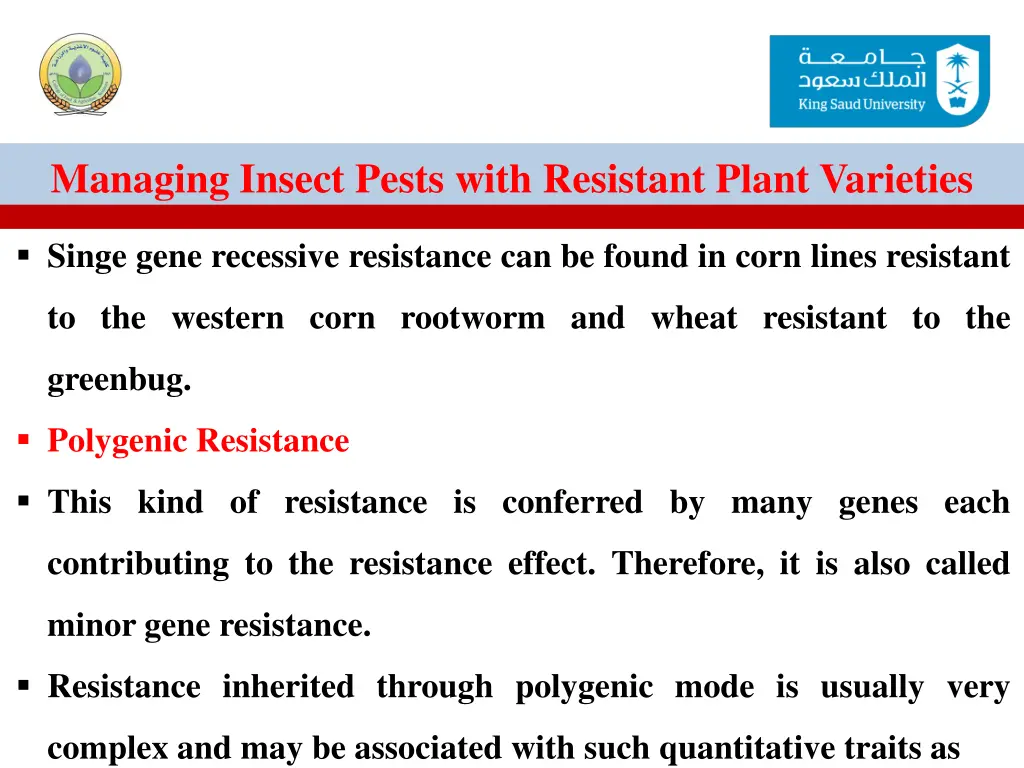 managing insect pests with resistant plant 37
