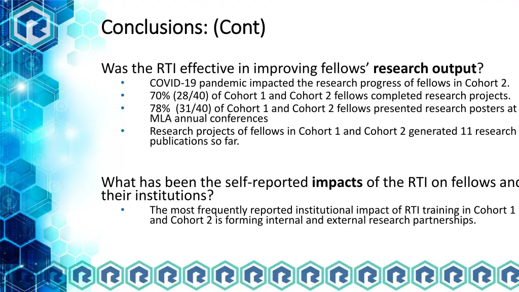 conclusions conclusions cont