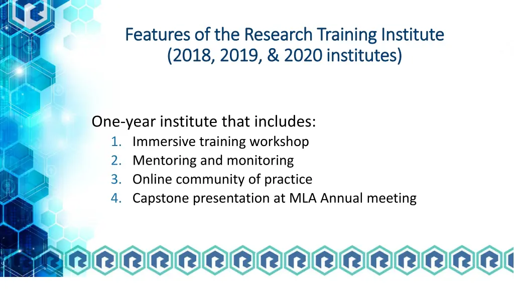 features of the research training institute