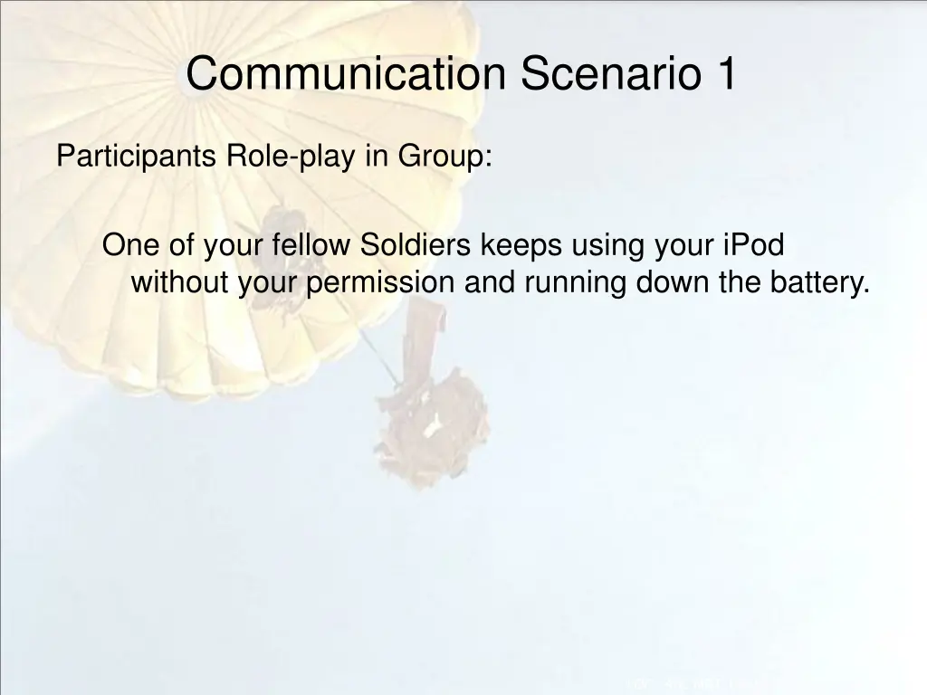communication scenario 1