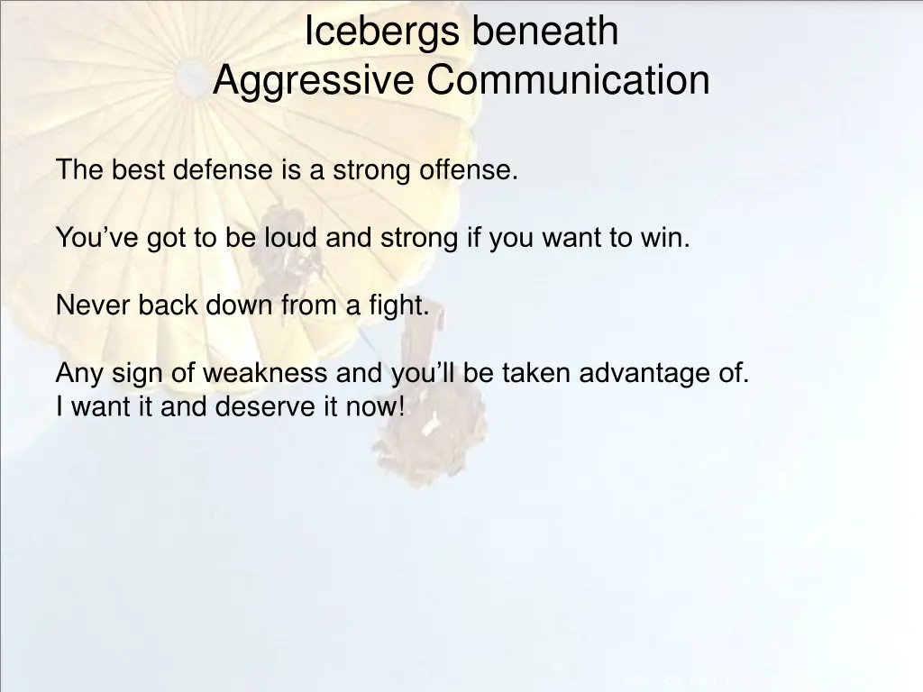 icebergs beneath aggressive communication