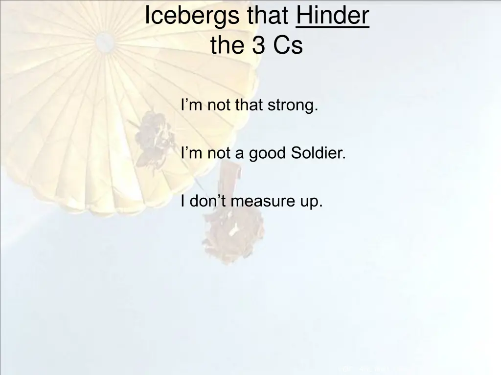 icebergs that hinder the 3 cs