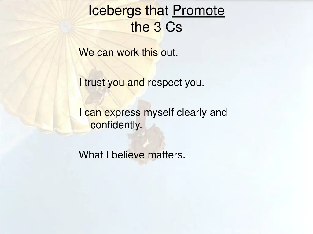 icebergs that promote the 3 cs