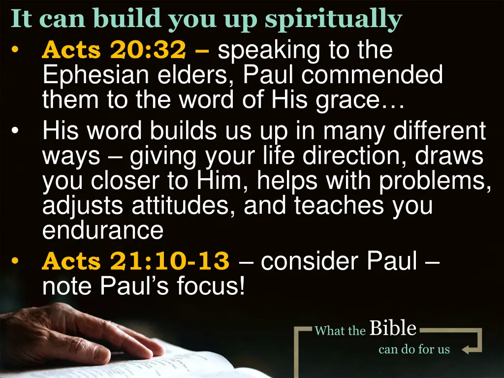 it can build you up spiritually acts