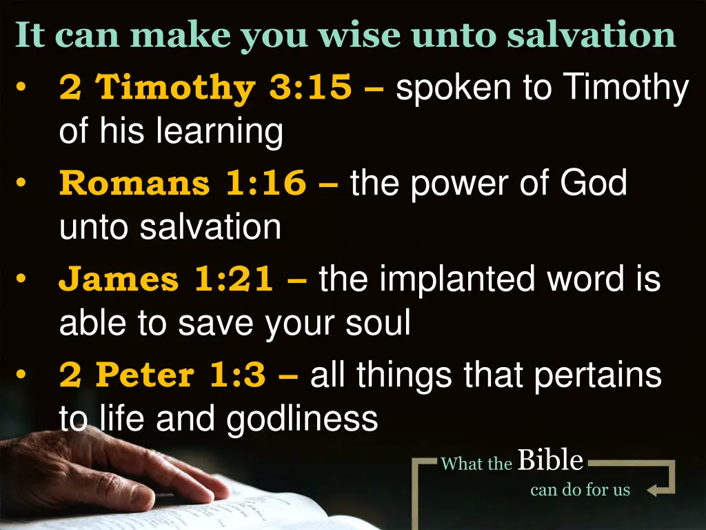 it can make you wise unto salvation 2 timothy