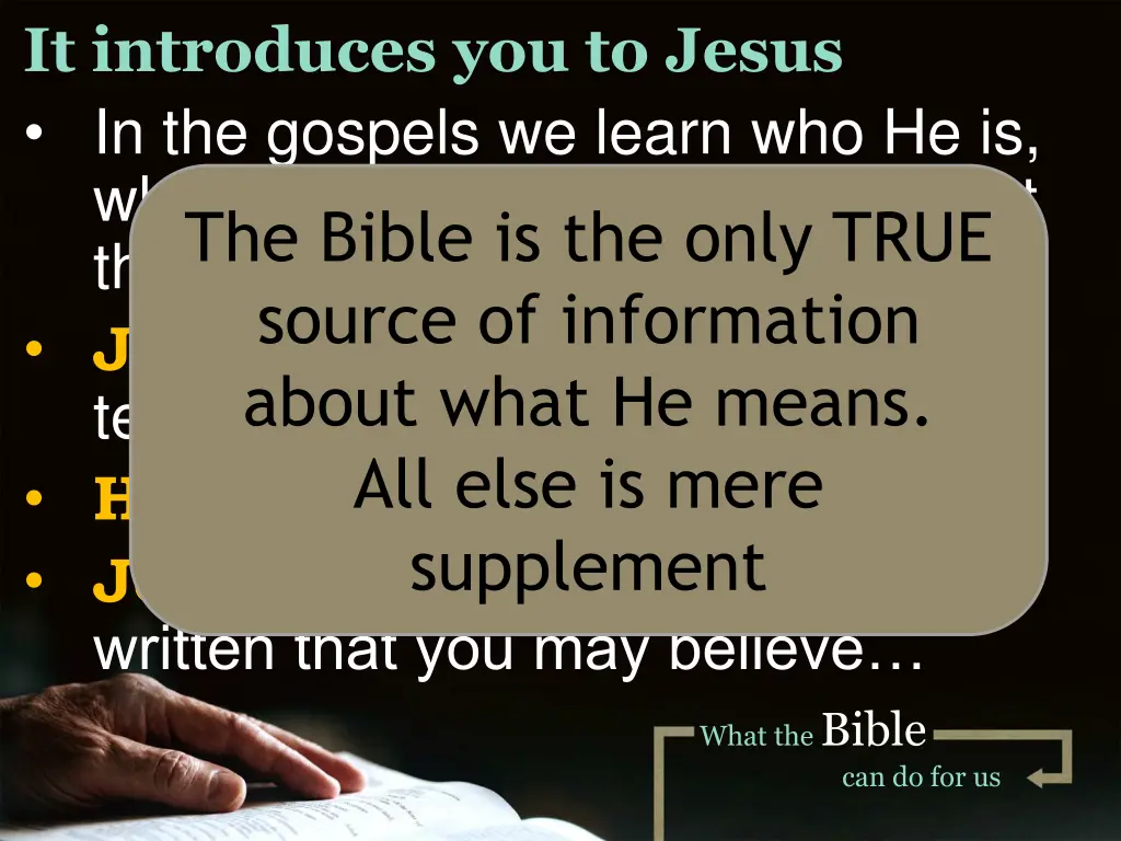it introduces you to jesus in the gospels 1