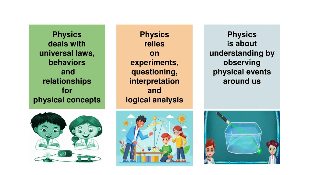 physics deals with universal laws behaviors