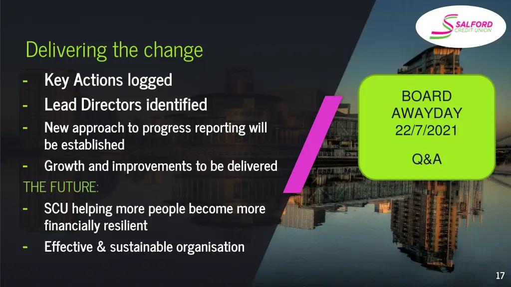 delivering the change key actions logged lead