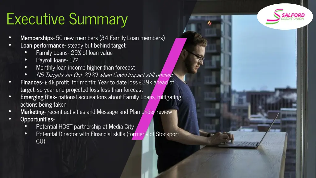 executive summary target so year end projected