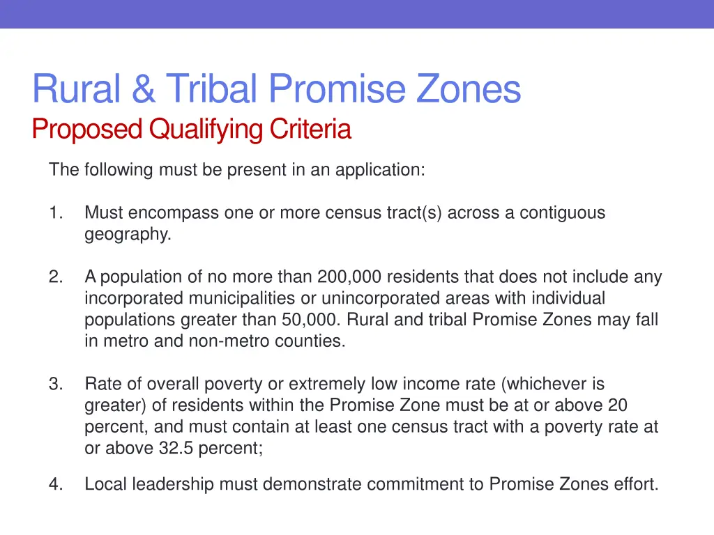 rural tribal promise zones proposed qualifying