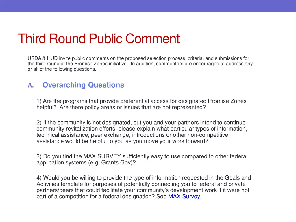 third round public comment
