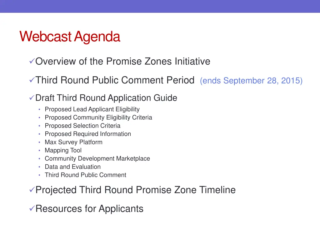 webcast agenda