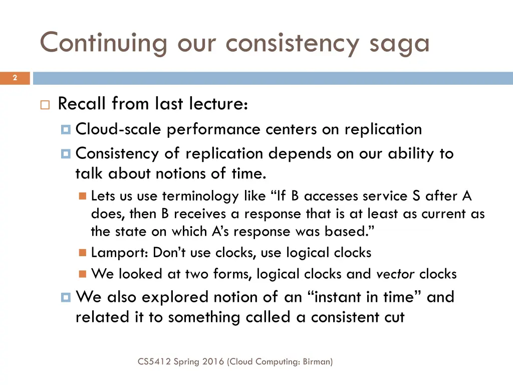 continuing our consistency saga