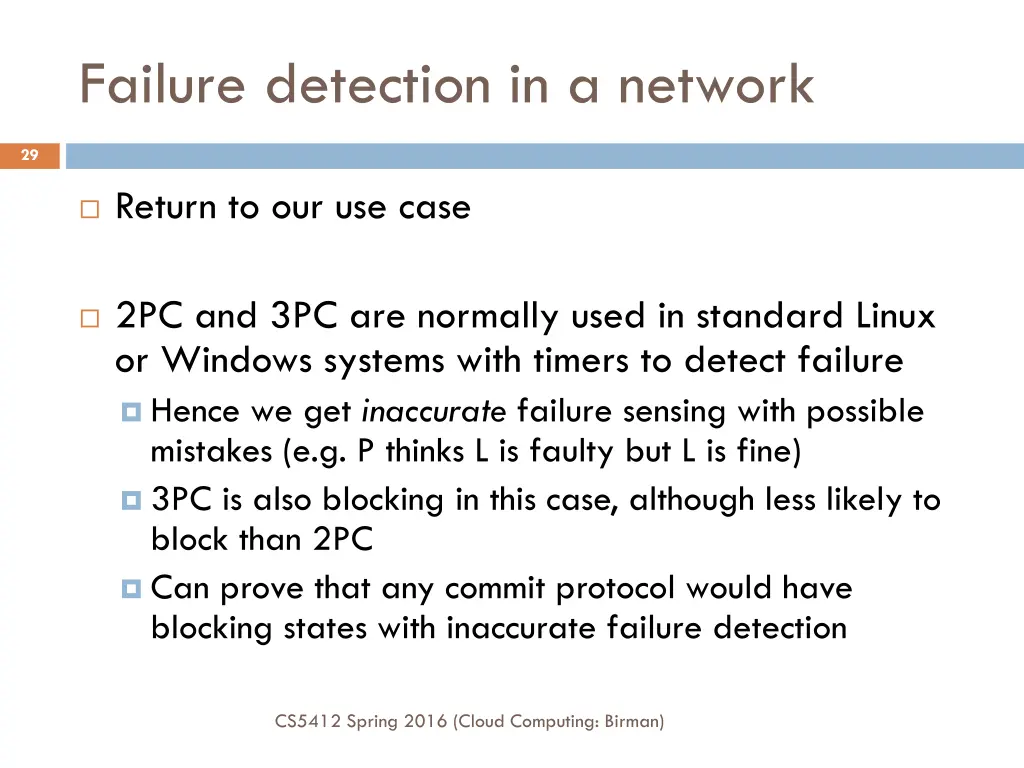 failure detection in a network 1