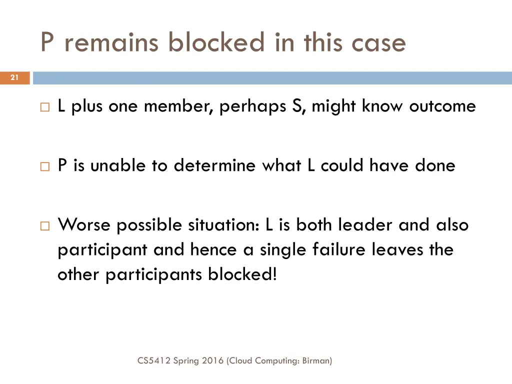 p remains blocked in this case