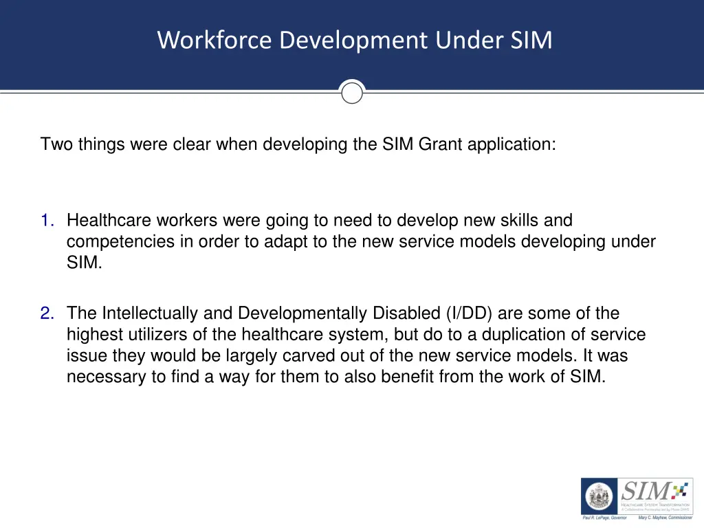 workforce development under sim