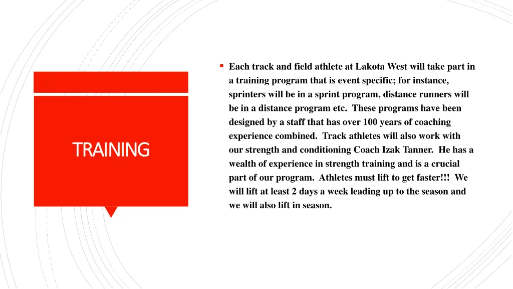 each track and field athlete at lakota west will