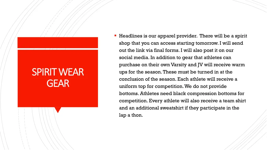 headlines is our apparel provider there will
