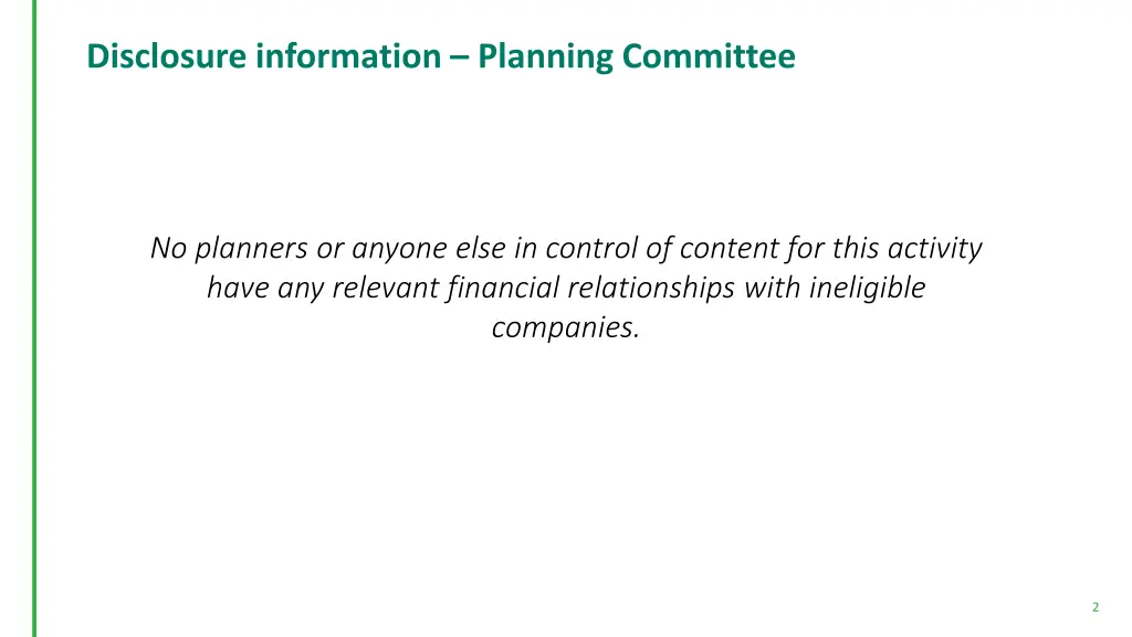 disclosure information planning committee