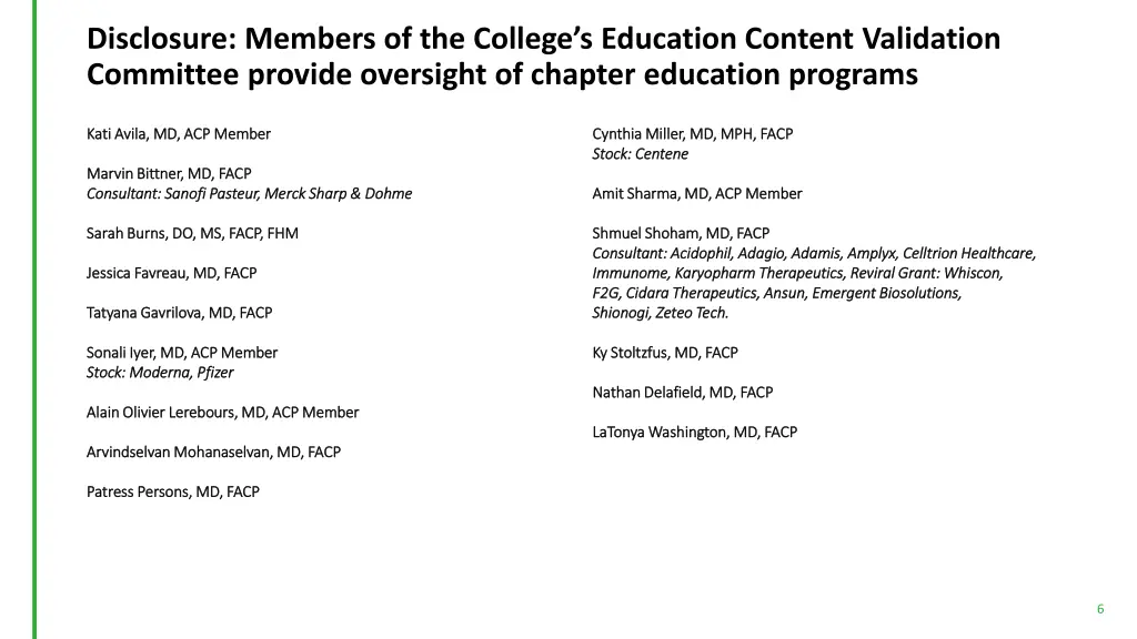 disclosure members of the college s education