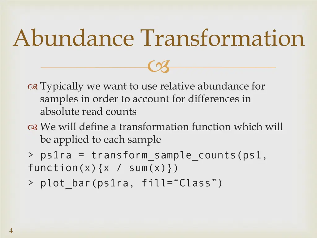 abundance transformation
