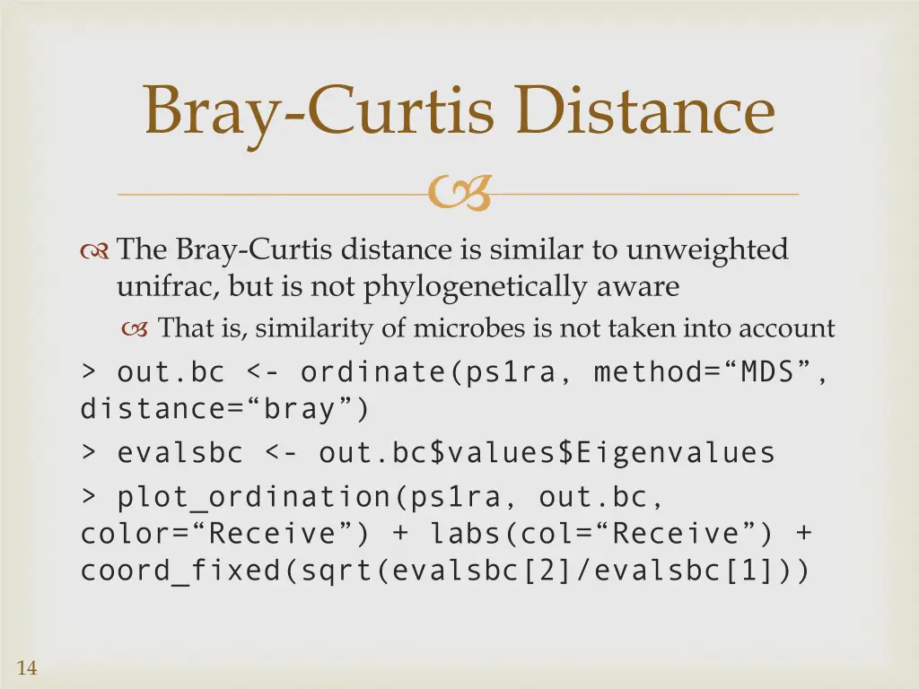 bray curtis distance