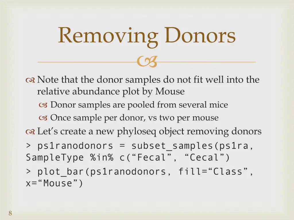 removing donors