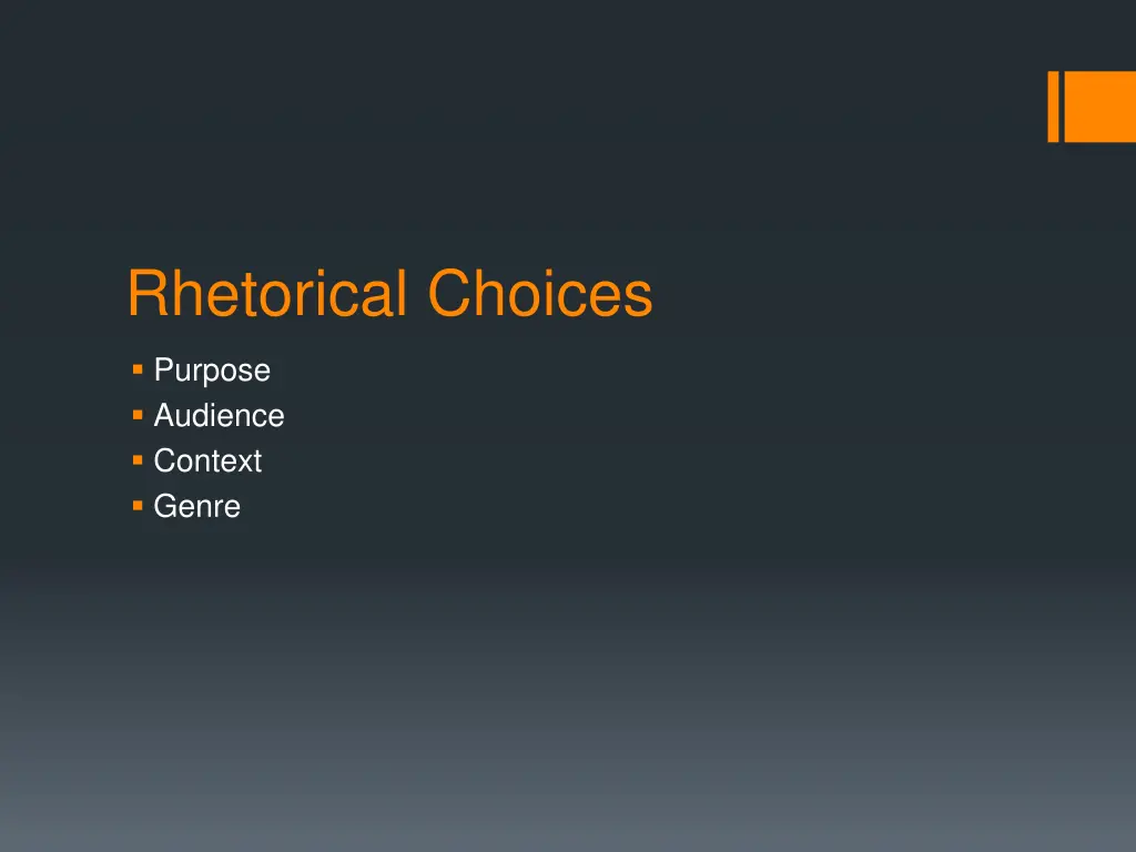 rhetorical choices