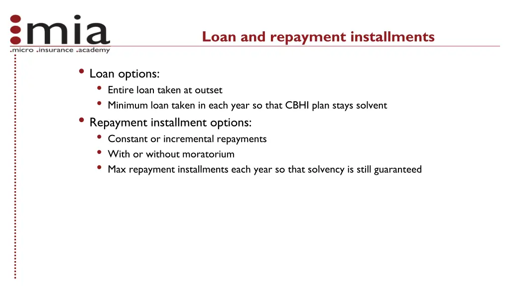 loan and repayment installments