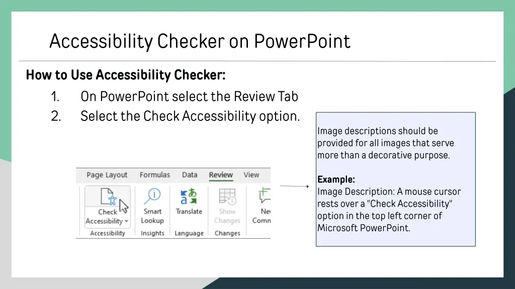 accessibility checker on powerpoint