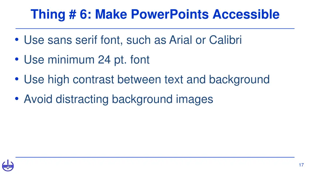 thing 6 make powerpoints accessible