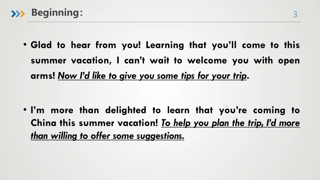 beginning
