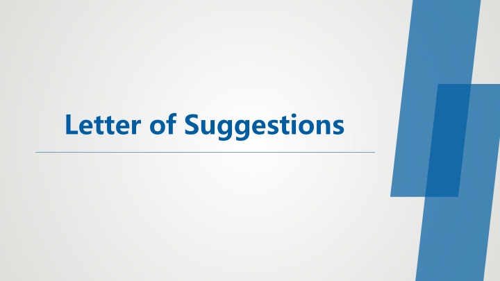 letter of suggestions