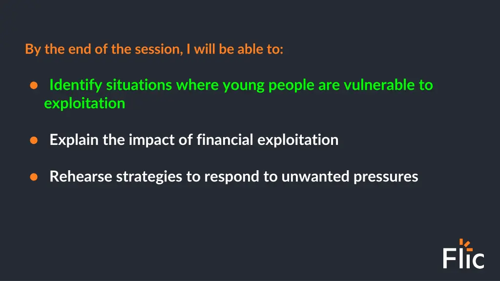 by the end of the session i will be able to 1