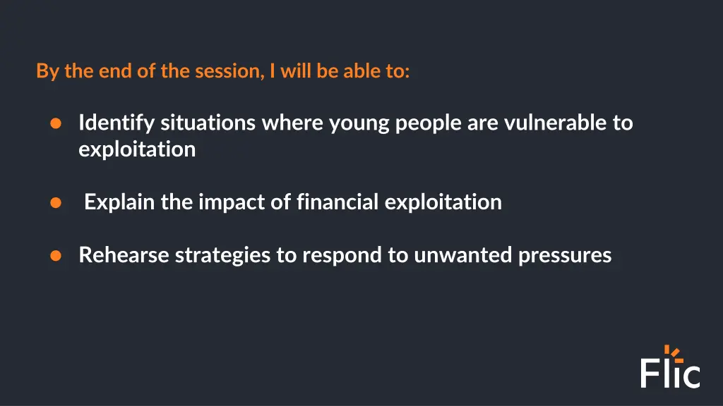 by the end of the session i will be able to