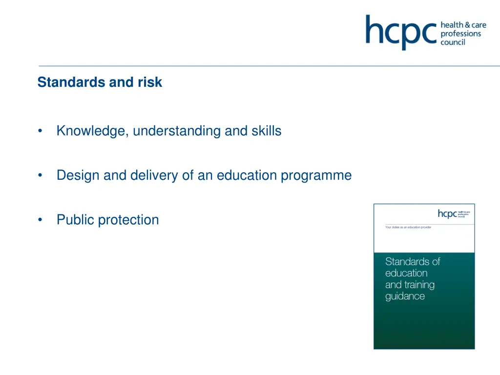 standards and risk