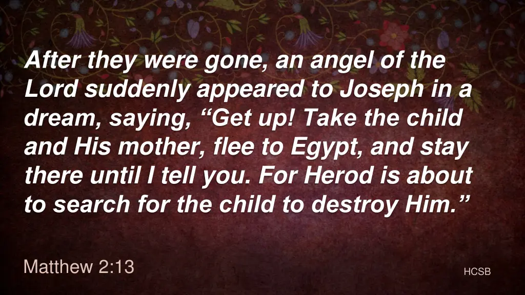 after they were gone an angel of the lord